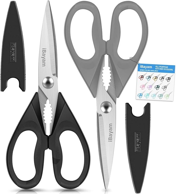 iBayam 8.7" All Purpose Kitchen Shears Heavy Duty with Protective Sheath