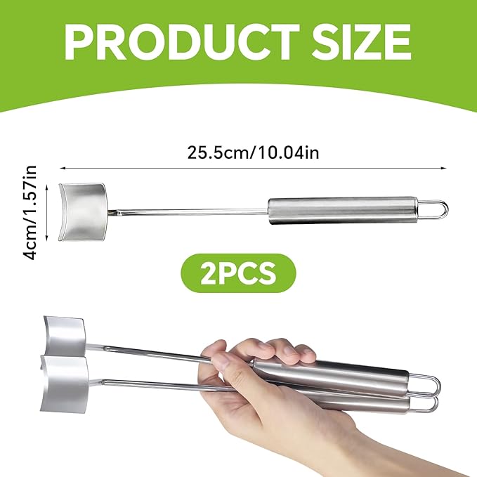 2PCS Corn Cob Stripper, 2025 New Corn Peeler for Corn on the Cob, Corn Cutter to Cut Corn off the Cob, Long Handle Stainless Steel Corn Stripping Tool for Home Kitchen & Outdoor Dining
