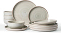 Famiware Meteor 12-Piece Stoneware Dinnerware Set, Matcha Green