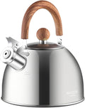MAXCOOK 18/8 Stainless Steel Tea 2.1 Quart Kettle for Stovetop，Silver