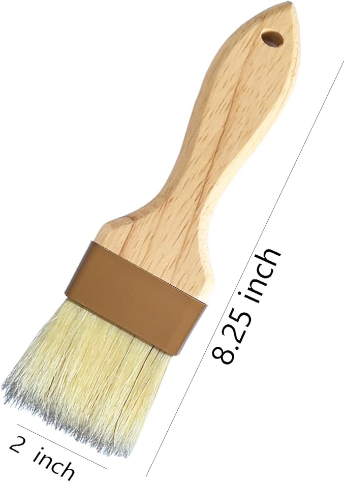 NXRACSH Pastry Brush,2 inch Basting Brush for Cooking and Baking,Natural Bristle Food Brush for Oil & Sauce,No Bristles off,Easy Clean,Durable Kitchen Marinade Butter Culinary Utensil (2 Pack)