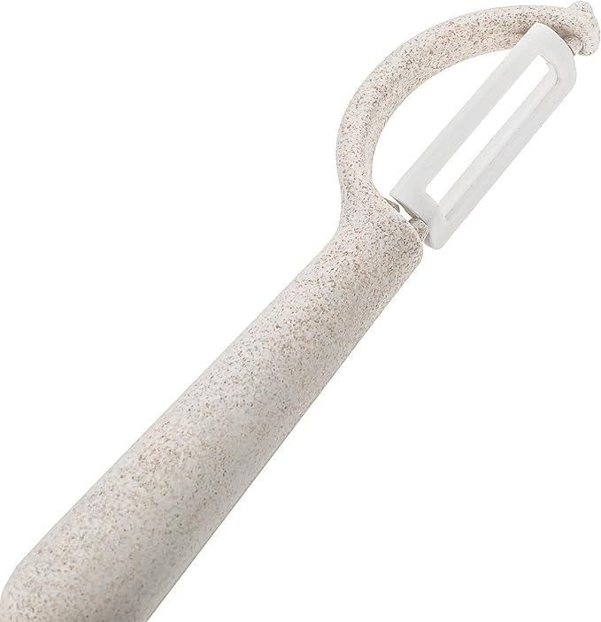 Beille Wheat Straw Vegetable Peeler with Ceramic Blade, 6.5 Inch Eco Friendly Kitchen Gadget, BPA Free Food Prep Tool, Dishwasher Safe Potato Apple Carrot Peeler