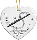 Personalized Flute Player Ceramic Ornament with Text Name & Year, Custom Flutist Christmas Tree Ornament, Flute Musical Instrument Xmas Ornaments 2026, Gift for Music Lover Student Friend