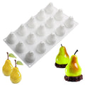 OCPO Kitchen Pear Silicone Mold for Baking Mousse Cake, 15 Cavities