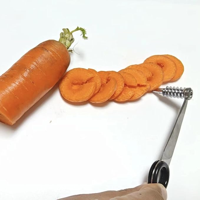 GYHZ Piranha Spiral Cutter, Stainless Steel Spiral Cutter for Veggies, Kitchen Spiralizer Tool for Cucumber, Potato, Carrot and More