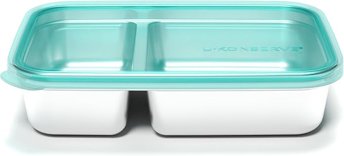 U-Konserve 28 oz Divided 2-Section Stainless Steel Container Teal