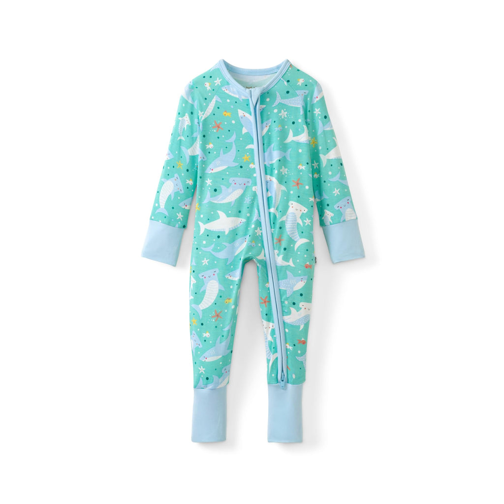 Little Sleepies Baby Pajamas, Shark Soiree, 0-3M
