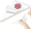 AMBESTAR 24 Inch Extra Large Piping Bags Disposable, Thickened 100Pcs Disposable Clear Plastic Icing Piping Bags, Food Grade Cake Decorating Bags for Dessert, Pastry, Cookies, Cupcake Decorating