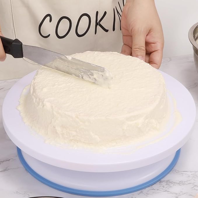 OZXNO Cake Decorating Turntable 11 Inch Cake Turntable Anti-Slip Rotating Cake Stand for Decorating(1pcs Yellow)