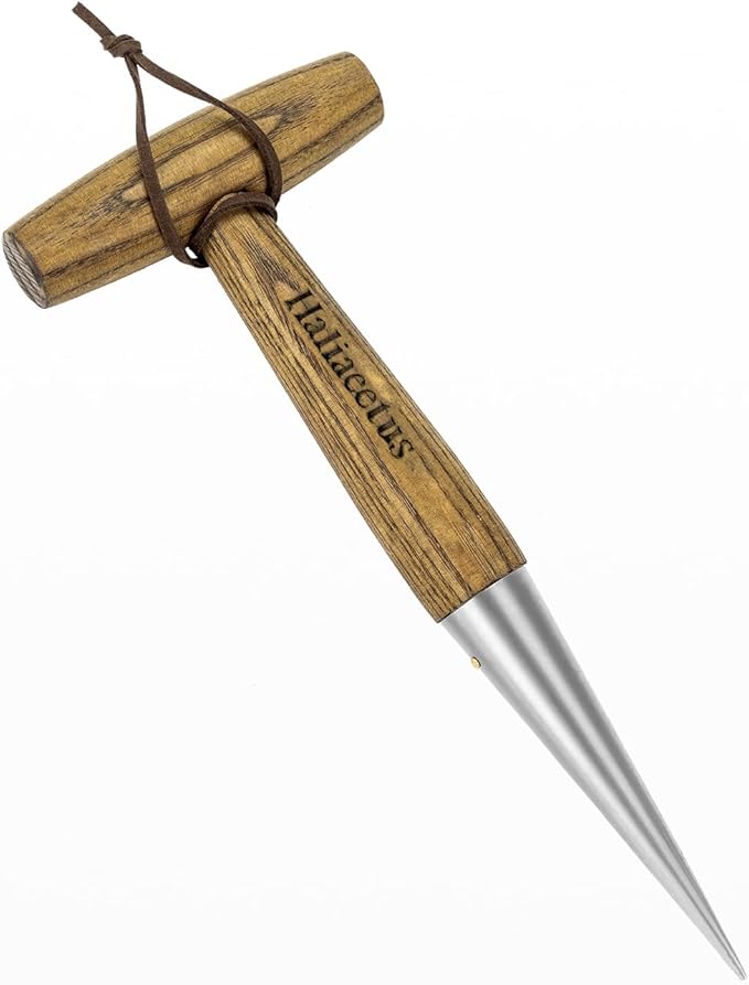 Haliaeetus Dibber Garden Tool, Stamped Stainless Steel Tip Seed Dibber