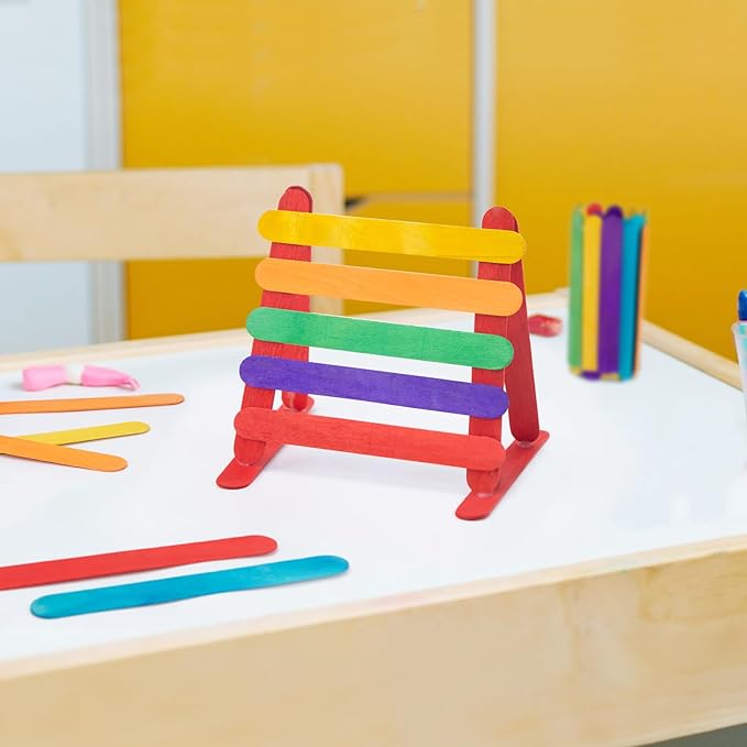 WISYOK 90Pcs 8 Inch Craft Sticks, Jumbo, Colorful
