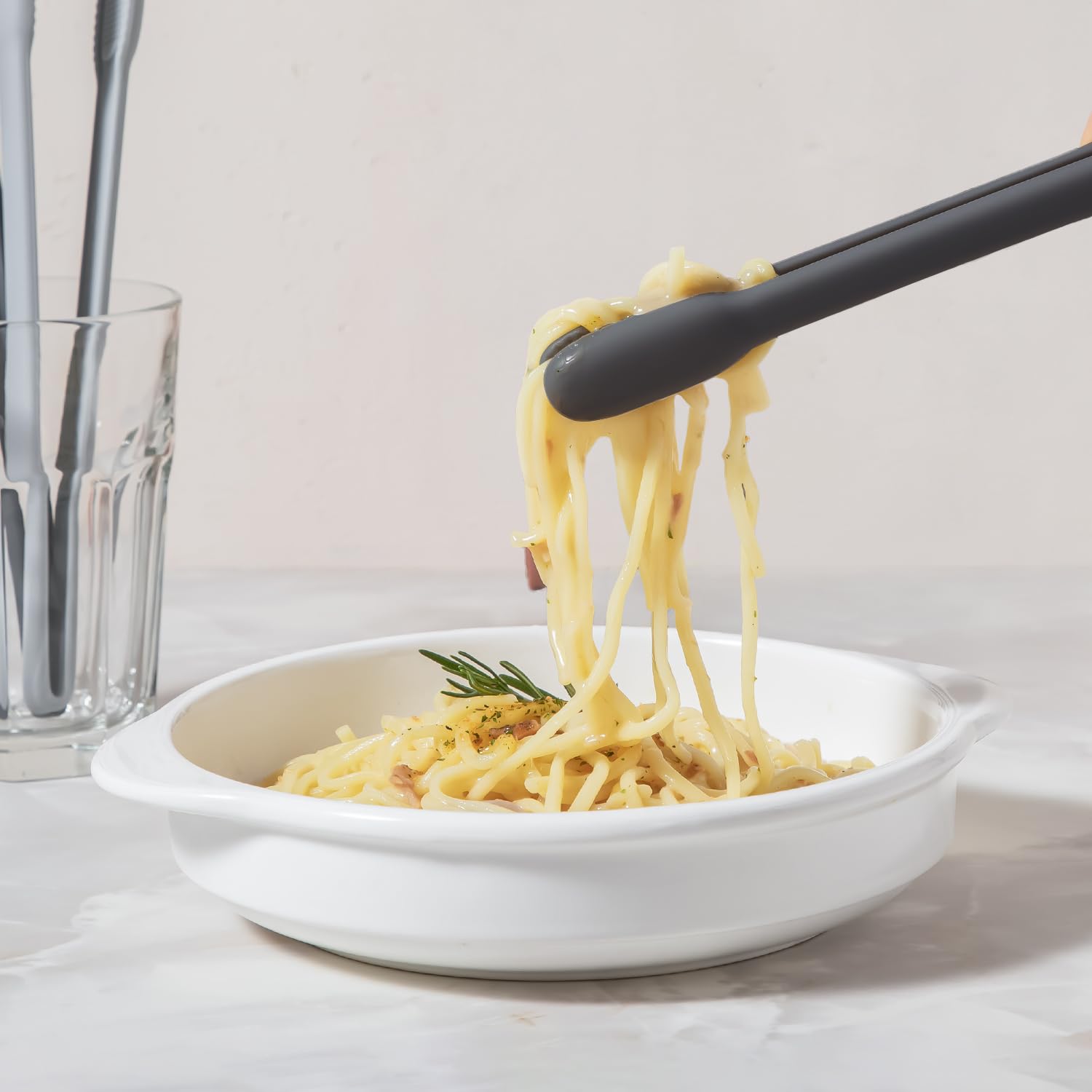 Carrotez Silicone Kitchen Tongs, Non-Scratch Serving Tongs, Dark Gray