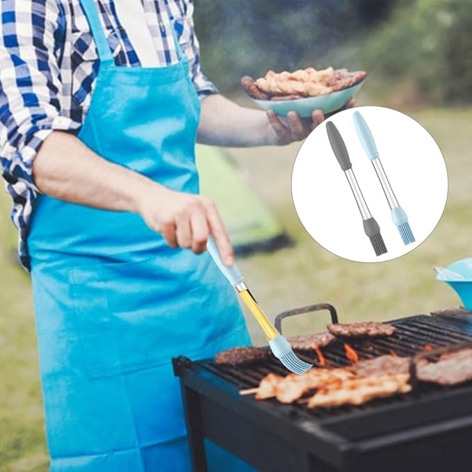 ZYMJBB 4 Pack Silicone Basting Brush for Cooking, Heat Resistant Pastry Brushes with Oil Reservoir Handle, Food-Grade BBQ Brush for Grilling, Baking, Barbecue, Sauce, Butter, Meat, Kitchen and Outdoor