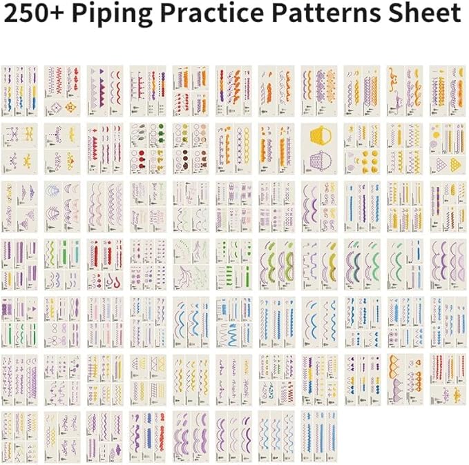 kowanii Piping Practice Sheets Reusable Cake Decorating Supplies