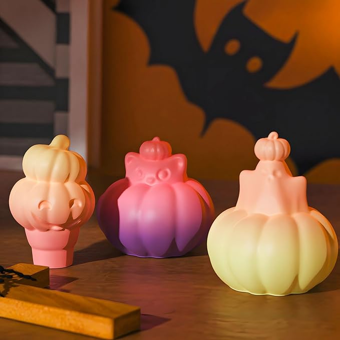 2Pcs Halloween Resin Silicone Mold, Ghost Pumpkin Candle Mold