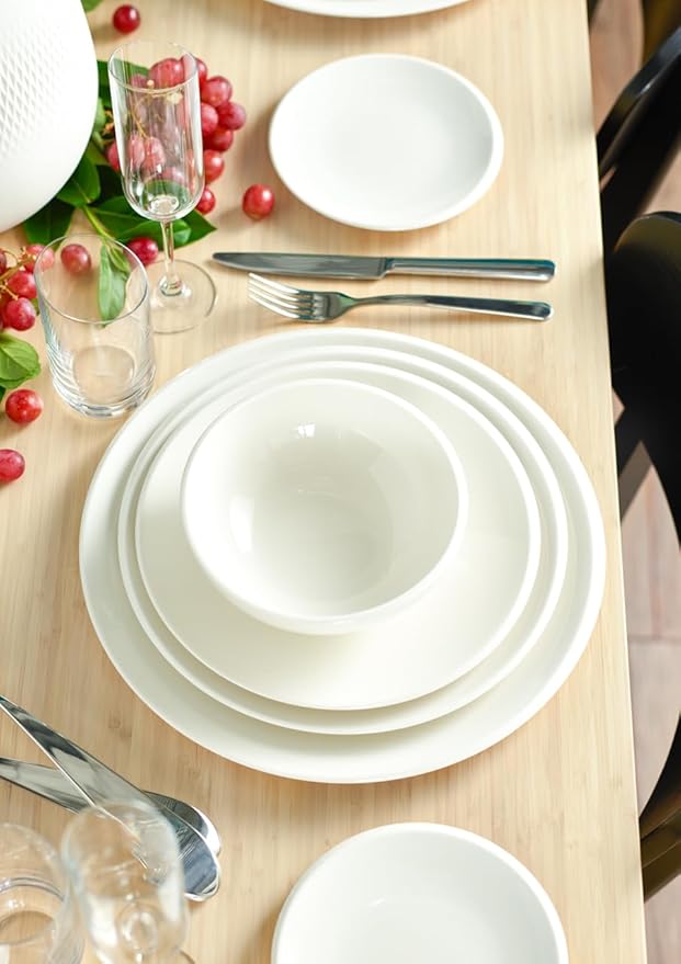 Villeroy & Boch NewMoon 12 Piece Dinnerware Set, White, Service for 4