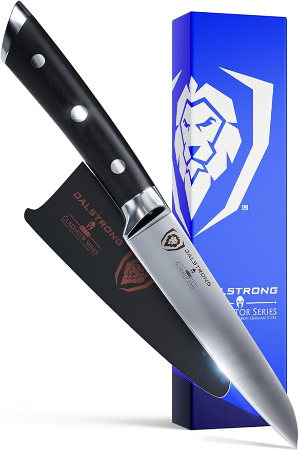 Dalstrong Paring Knife - 3.5 inch - Forged High-Carbon German Steel - Black G10 Handle - Sheath - Small Knife Fruit Vegetable Cutting Knife - Gladiator Series Elite - Razor Sharp Kitchen Knife - NSF