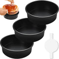 BakerChef 8 Inch Cake Pan Set of 3, Nonstick Round Cake Pans with 110 PCS Parchment Paper, Non-Toxic Carbon Steel Cake Baking Pans, Dishwasher Safe
