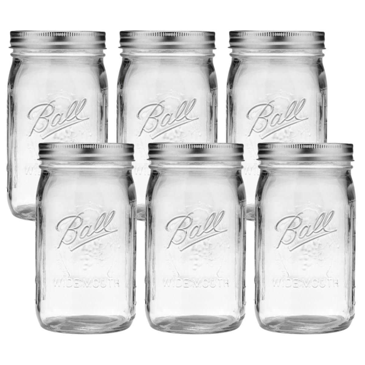 Ball Regular Mouth Glass Mason Jars with Lids and Bands, Used for Canning (Half Pint, 8 Ounce (Pack of 6))