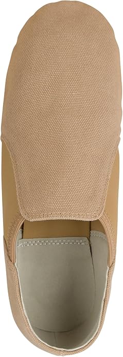 Linodes Unisex 09 Canvas Upper Slip-on Jazz Shoe for Women and Men's Dance Shoes-Brown 9M