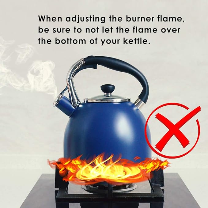 Rorence Whistling Tea Kettle for Stove Top, 2.6QT Stainless Steel Tea Pot