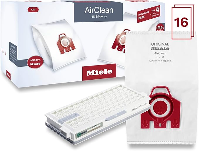 Miele FJM Vacuum Cleaner Bags, Allergy XXL-Pack for Select Canister Vacuums