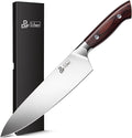 Chef Knife 8 Inch, High-Carbon Stainless Steel, Ergonomic Pakkawood Handle