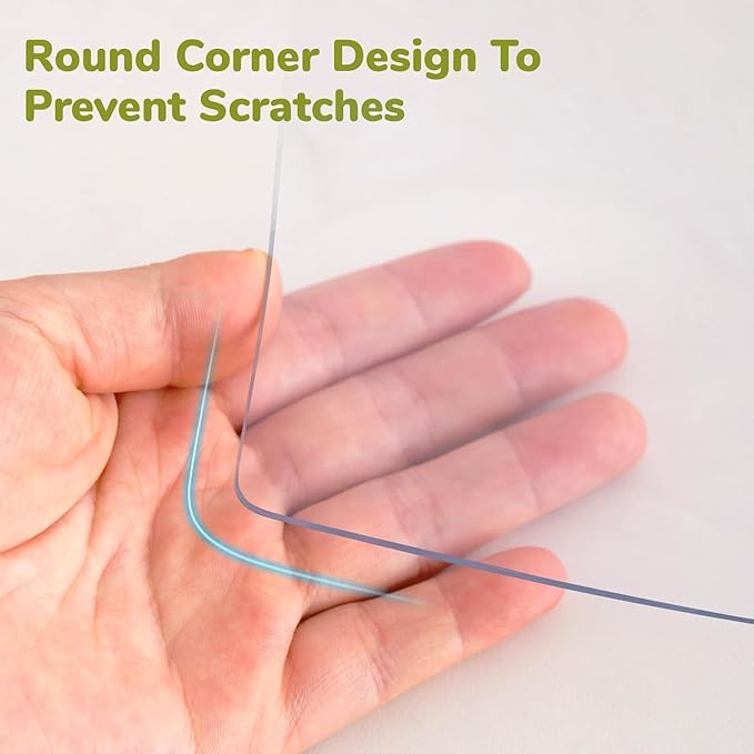 Eisdroma 38 x 60 Inch Clear Table Cover Protector, 1.5mm Plastic Table Cover, Waterproof Table Pad for Dining Room, Kitchen, Office