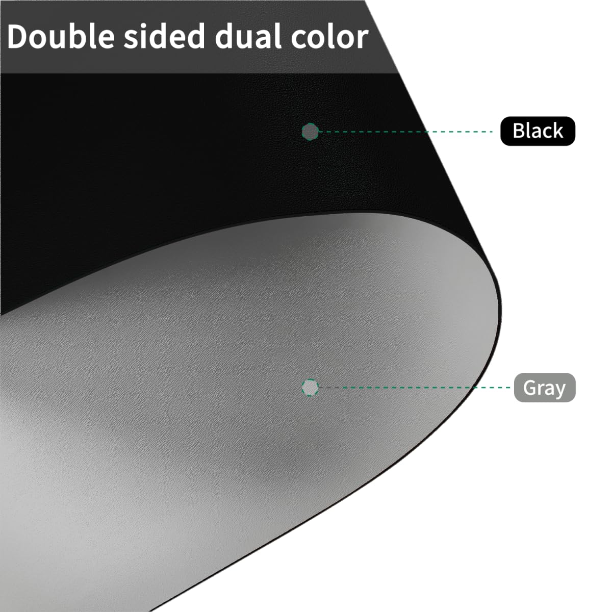Zinkooat Desk Pad Mat - 14x48 Inch Waterproof Easy to Clean Can Conceal Flaws Protector The Table Top from Scratches Used for Coffee Table Office Table Dresser(Black+Gray 14x48)
