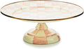 MACKENZIE-CHILDS Pedestal Platter, Small, Pink-and-White Rosy Check