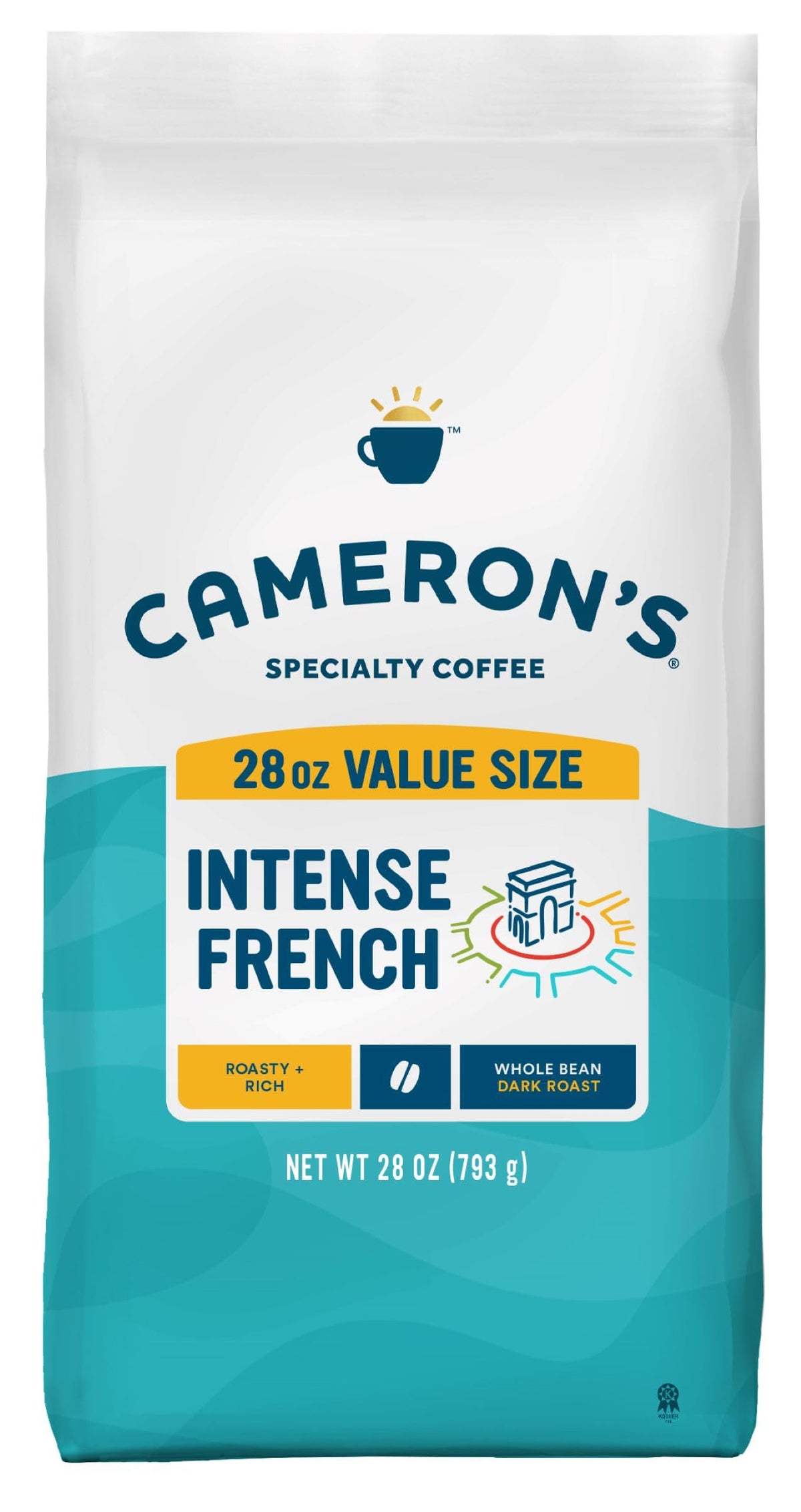 Cameron's Coffee Roasted Whole Bean Coffee, Donut Shop, 28 Ounce