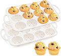 Silicone Muffin Pans for Baking, Metal Reinforced Frame 12 Cups Regular Size Silicone Cupcake Pan Nonstick Muffin Tin for Baking Muffin, Cupcake, Frittatas,BPA Free, Silicone Molds Dishwasher Safe