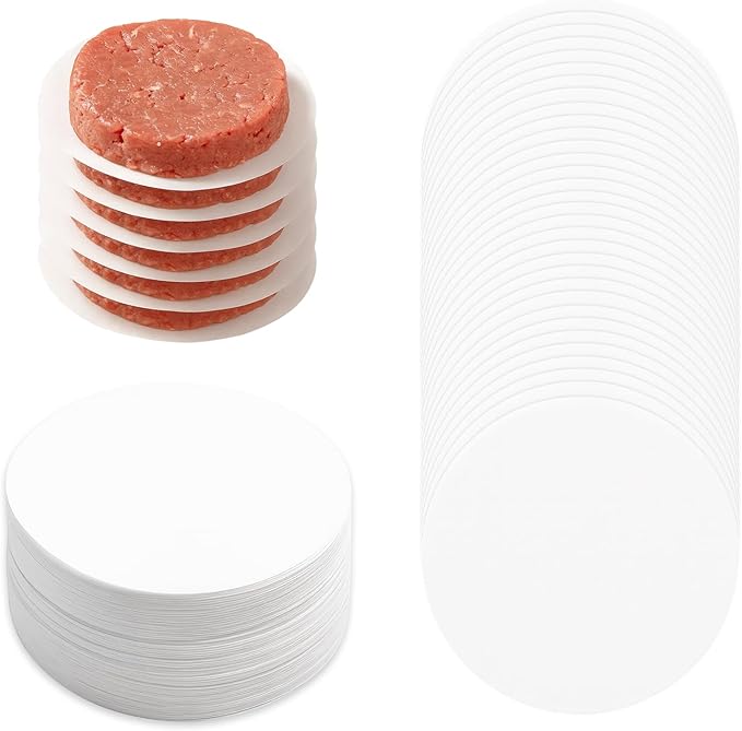 200PCS Hamburger Patty Paper, 4.5 Inch Round Non-Stick Patty Paper Sheets,Baking Parchment Rounds for Burger Press,Separating Burger Patty, Cookies and Baking
