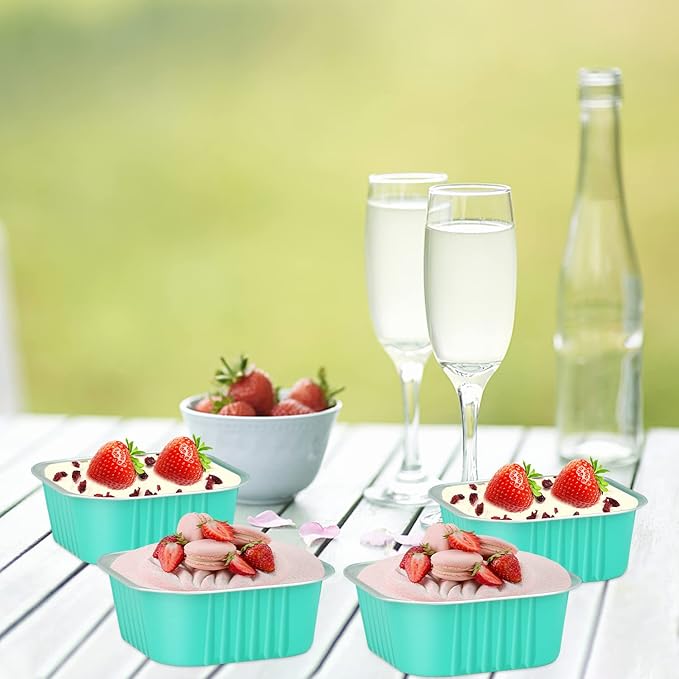LNYZQUS 5oz Mini Cake Tins with Lids, Individual Brownie Pans 80 Pack