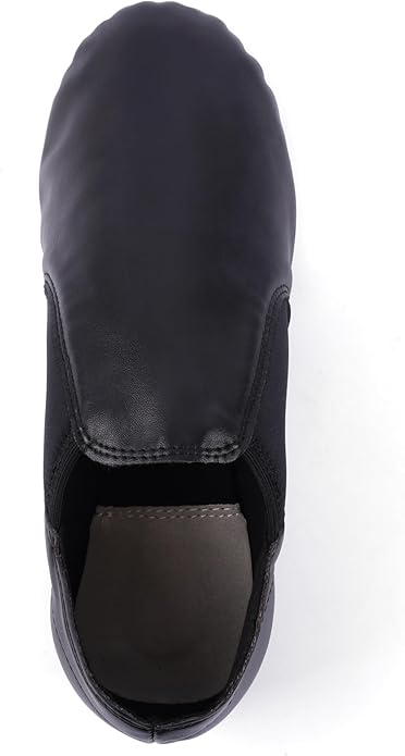 Linodes Unisex PU Leather Jazz Shoe EVA Sole Women/Men Dance Shoe-Black 5.5