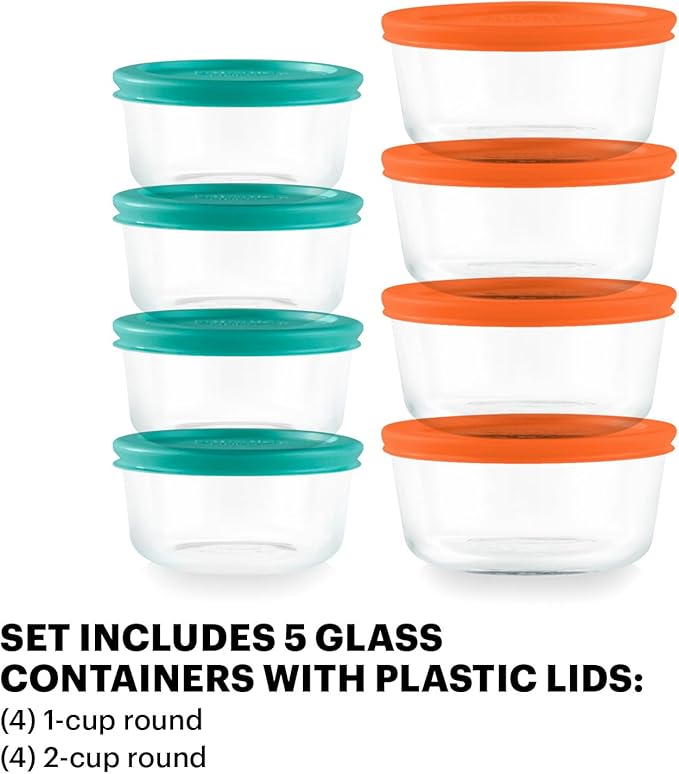Pyrex Simply Store (8-Pack) Small Glass Food Storage Containers Set