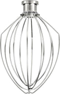 K5A 6 Wire Whip Attachment for KitchenAid 5 6 Quart Bowl Lift Stand Mixer, Dishwasher Safe, 18/8 Stainless Steel, 6 Wire Whip for K4, K5, K5SS, KSM5, KG25, KF26, KP50, KSM6573, Professional 6000