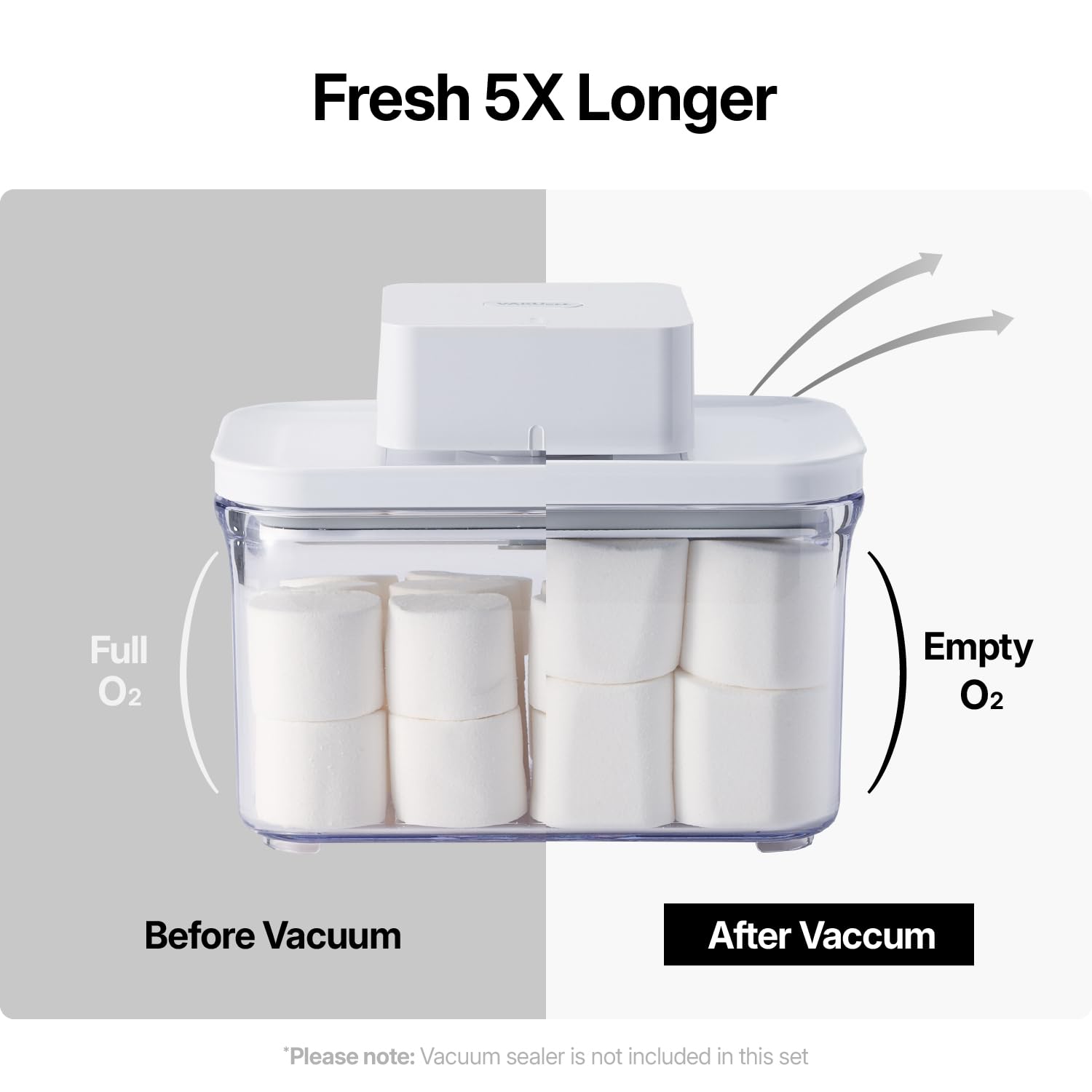 VAKUEN Premium Airtight Food Storage Containers, 2PC-SET(0.53qt), Smart One-Click Seal Lid, Patented Double Silicone Lining, 100% Leak Proof, BPA-FREE, Dishwasher, Freezer & Microwave Safe