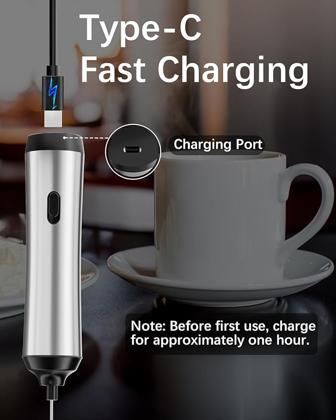 QTDHG Rechargeable Milk Frother with Stand