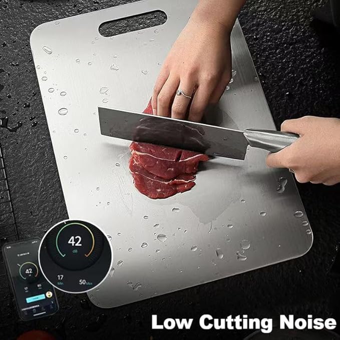 Katori Titanium Cutting Board, 100% Pure Titanium Cutting Boards for Kitchen, Double Sided Non Toxic Cutting Board,Hygiene Durable Chopping Board Suitable for Dishwasher Safe （L)