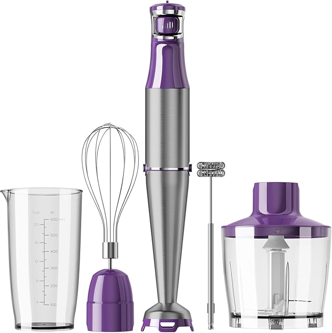 Turelar Immersion Blender Handheld 5 in 1 Hand Blender Set 1100W Heavy Duty