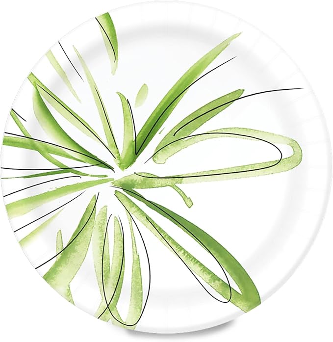 Amazon Basics Everyday Disposable Paper Plates, 8.62 Inch, Microwave-Safe, Cut Resistant, Soak-Proof, 100 Count, Packaging May Vary