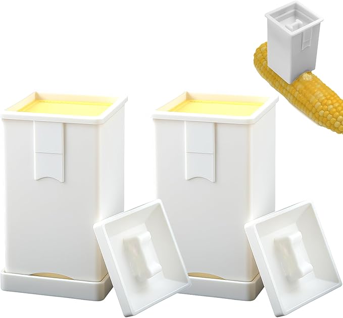 2 Pack Plastic Butter Spreader Corn Cob with Cover Butter Spreader for Corn, Bread & Cooking for Even Spread on Toast, Pancakes, Waffles & Grilling