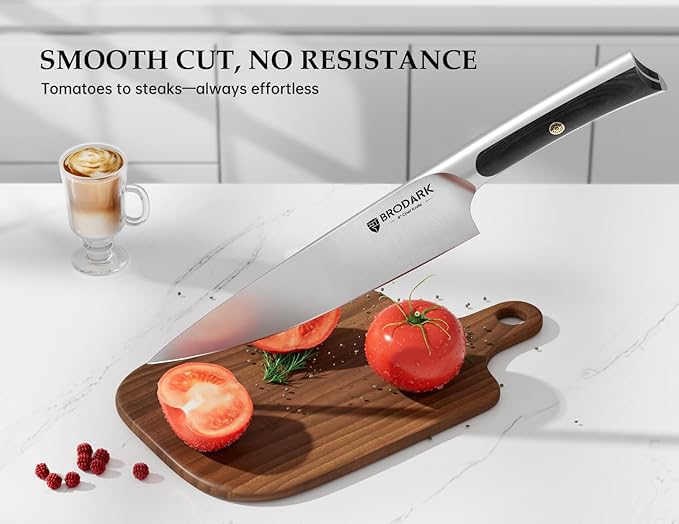BRODARK 15 PCS Knife Set with Block,Pakkawood Handle Kitchen Knife Set