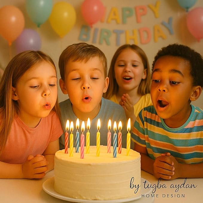 Bulk Birthday Candles for Cake – 72 Count Mixed Color Pack, Traditional Birthday Candles for All Ages & Party Themes