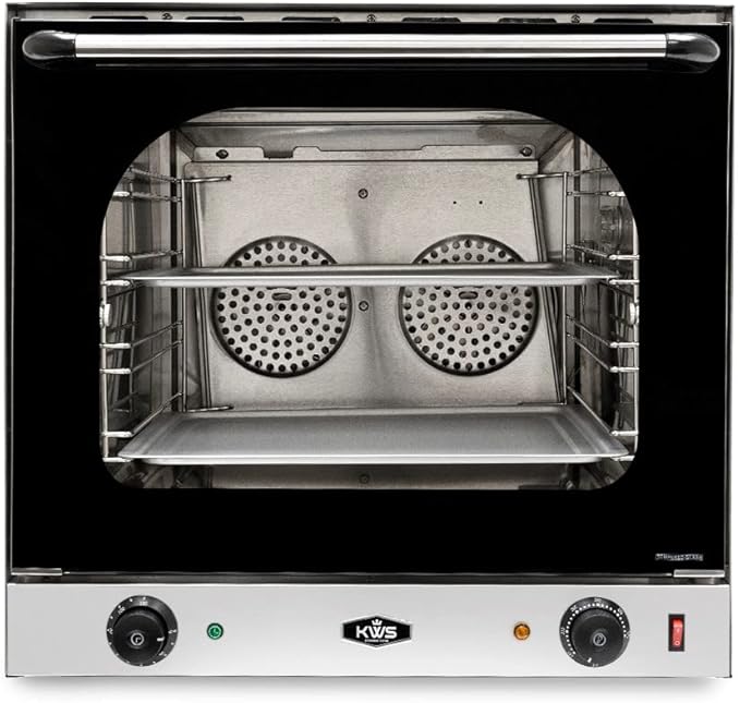 KWS CO-3 1600W Commercial Countertop Convection Oven, 2 Cu. Ft. - 120V, 4-Tier Toaster w/Front Glass Door, Electric Baking Oven