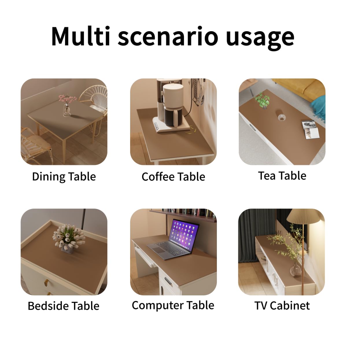 Zinkooat Dining Table Cover Protector for Dining Room Table - Can Be Used On Both Sides Waterproof and Easy to Clean Good Flatness Used for Dining Table(Mud Color+Champagne Gold 44x78)