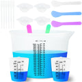 Creahaus 1000ML Large Silicone Measuring Cups for Resin, Easy to Read 36oz Silicone Mixing Bowl with 100ML Mixing Cup, Easy Clean Reusable Epoxy Resin Supplies with Stir Stick, Pipettes