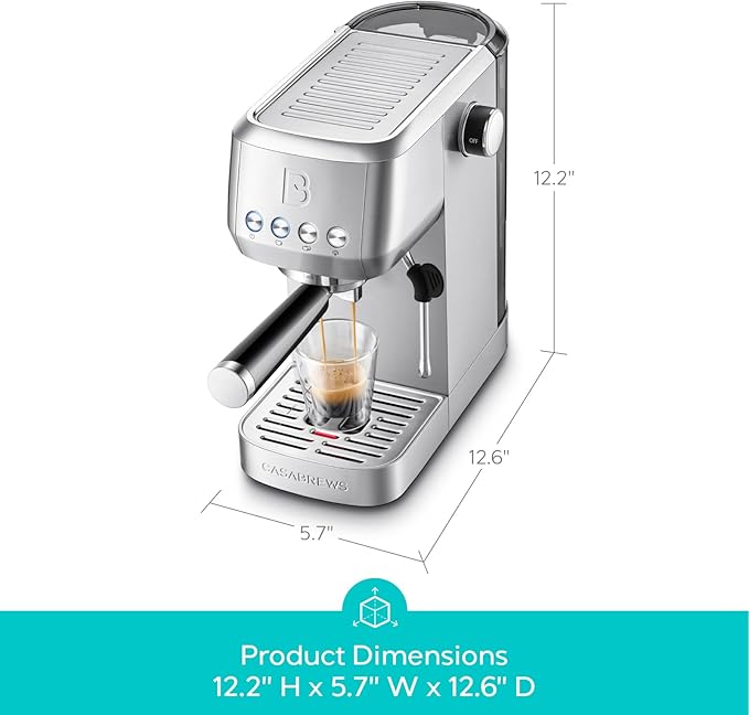 CASABREWS 3700 Essential Stainless Steel Espresso Machine with Steam Wand