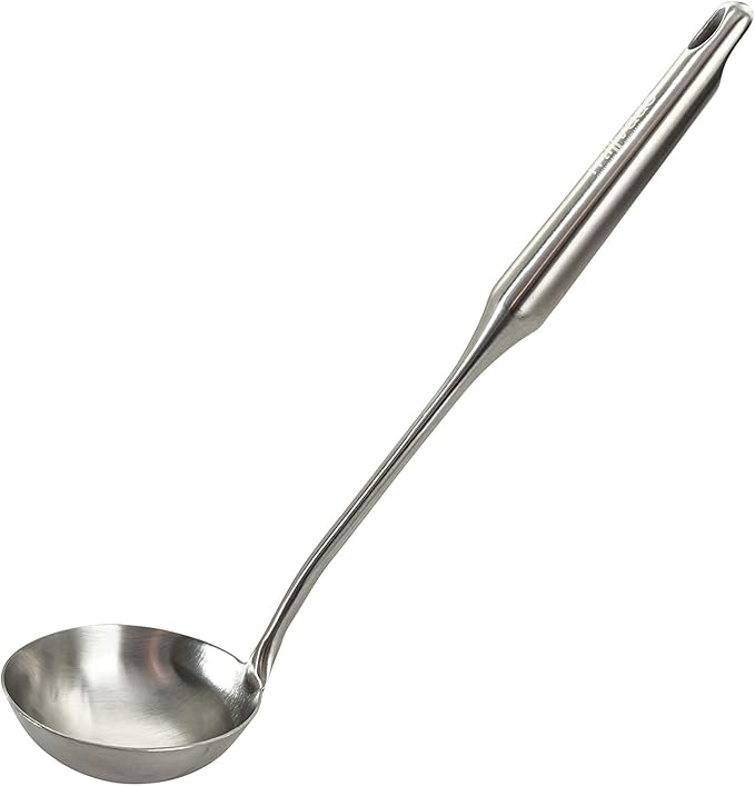 Soup Ladle, PrStainless Steel Ladle, 15" Ladles for Serving or Cooking, Premium Quality, Dishwasher Safe, Heavy Duty Durable Metal, 4 Ounce Kitchen Ladel